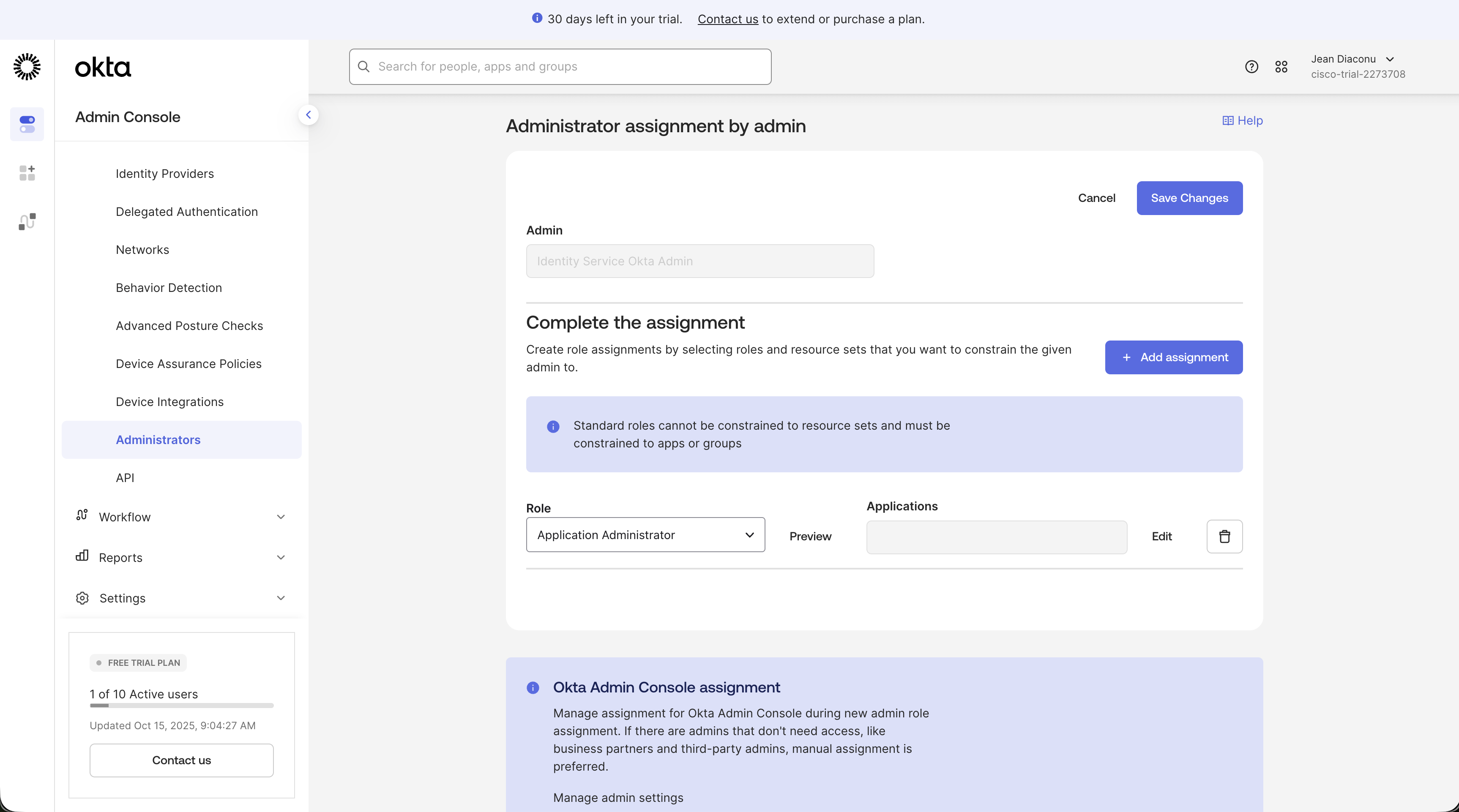 Okta Admin Role