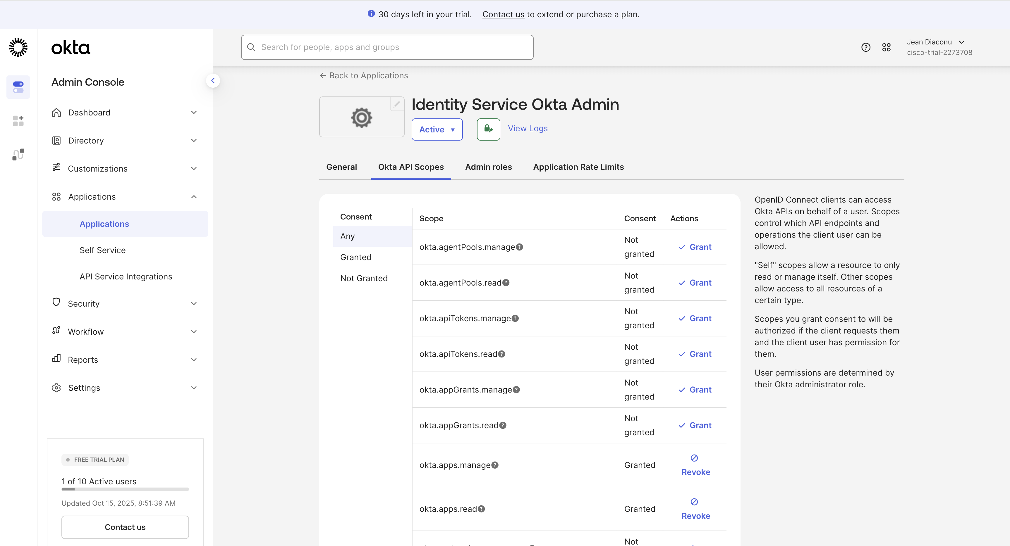Okta Admin Scopes